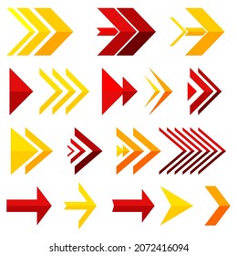Directional arrow sign or icons set design