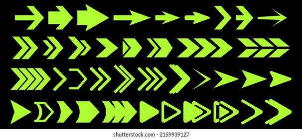 Directional arrow sign or icons set design. Vector illustration