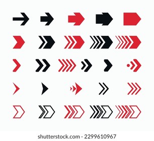 directional arrow sign or icons set design