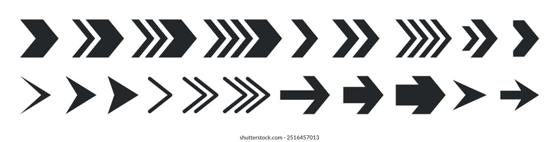 directional arrow sign or icons set design