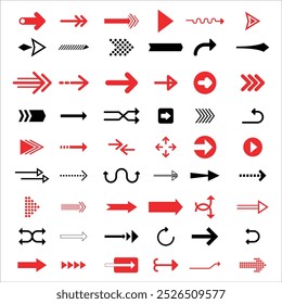 Directional arrow sign or icons set design