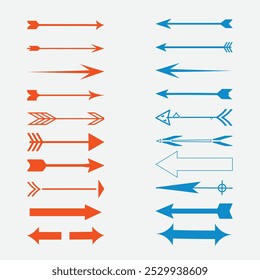 Directional arrow sign or icons set design