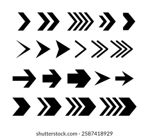 Directional arrow sign or icons set design