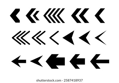 Directional arrow sign or icons set design