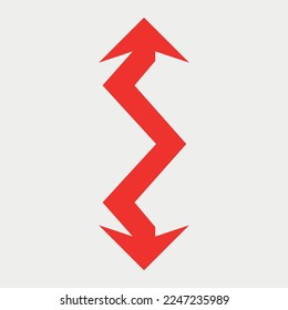 Ilustración del vector de signo de flecha direccional
