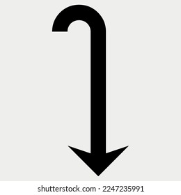 Ilustración del vector de signo de flecha direccional