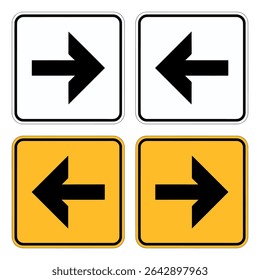 Directional Arrow Sign Vector Set – Left and Right Turn Symbols Pack