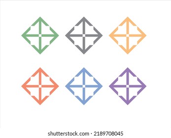 Directional arrow signs or icons set design