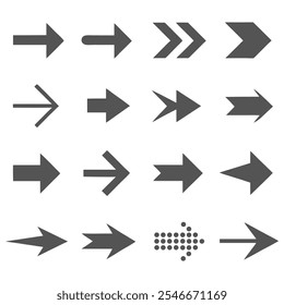 Directional arrow signs or icons set designs
