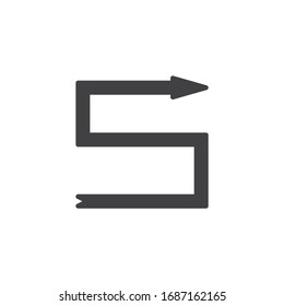 Directional arrow vector icon. filled flat sign for mobile concept and web design. Arrow pointer glyph icon. Symbol, logo illustration. Vector graphics
