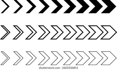 Directional Arrow Vector Set – Chevron Arrows for Signs, Banners, and Navigation