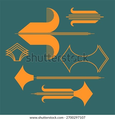 Directional arrows Art Deco style pointers
