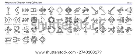 Directional Arrows and Chevron Navigation Icons Set
