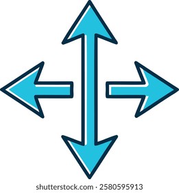 Directional Arrows Icon Representing Choice and Navigation in a Modern Flat Vector Illustration for Business Strategy and Decision Making Concepts