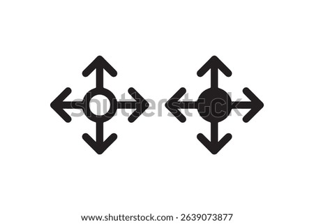 Directional arrows icons indicating multiple directions and navigation points.