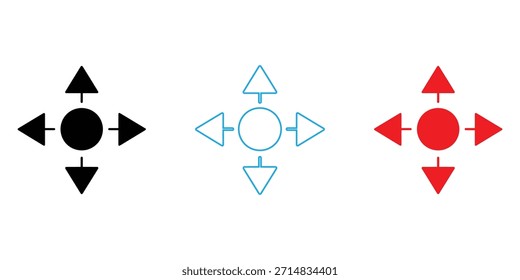 Richtungspfeil-Symbole für Navigation und Orientierung
