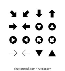 Directional arrows and navigation set of icons