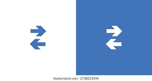Directional arrows on contrasting backgrounds