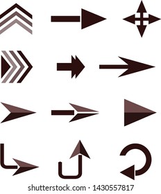 Directional arrows on a white background Isolate vector