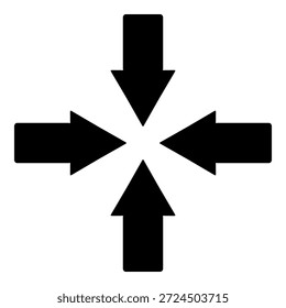 Directional arrows pointing inward symbolizing focus convergence and goal alignment.