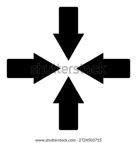Directional arrows pointing inward symbolizing focus convergence and goal alignment.
