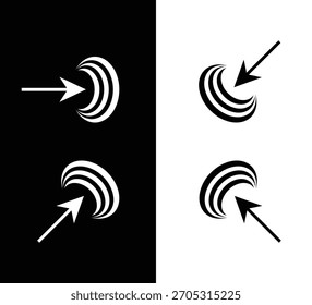 Directional arrows pointing towards target, symbolizing focus, strategy, and goals in vibrant red and white for modern marketing campaigns