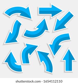 directional arrows set in blue color style