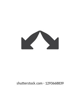 Directional arrows vector icon. filled flat sign for mobile concept and web design. Two side point arrows simple solid icon. Symbol, logo illustration. Pixel perfect vector graphics
