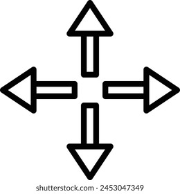 Directional Arrows Vector Line Icon Design