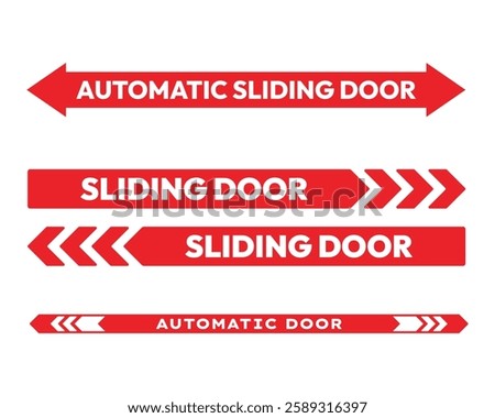 Directional Automatic Sliding Door Signs Accessibility High Quality Vector