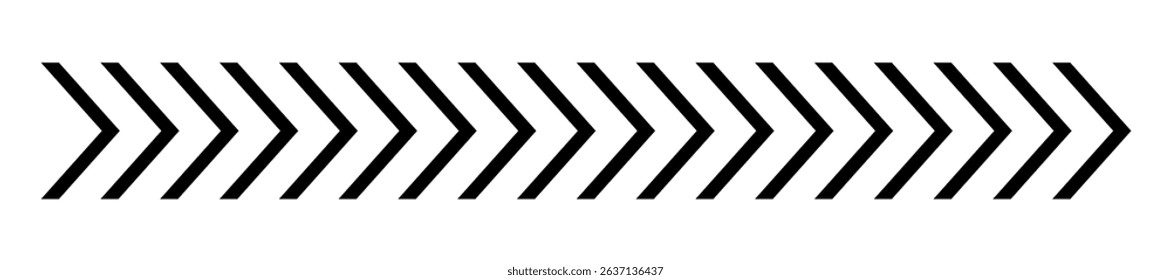 Directional chevron arrow in graphic design style, navigation and movement symbol. Flat vector illustration isolated on white background.