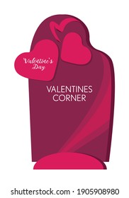 Directional Cutout Signage-Valentines day. Modern and trendy design 