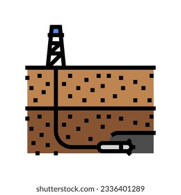 Richtbohrer-Ingenieur-Farbsymbol Vektorgrafik. Richtbohrer-Ingenieurzeichen für Erdöl. einzelne Symbolillustration