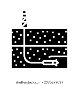 vector de icono de glifo de ingeniero de petróleo de perforación direccional. signo de ingeniero de petróleo de perforación direccional. ilustración de símbolo aislado