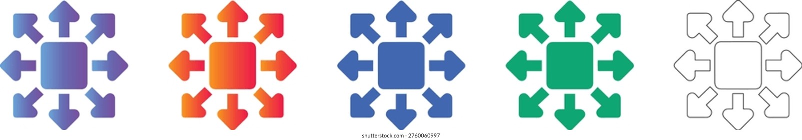 Directional Expansion Arrow Icons Vector Set