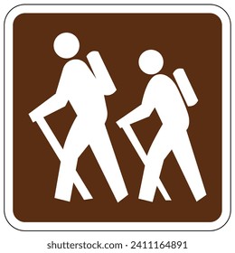 Directional hiking safety sign and labels