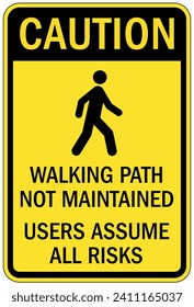 Directional hiking safety sign and labels