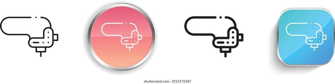 ícone direcional. Design fino, linear, regular e estilo botão isolado no fundo branco