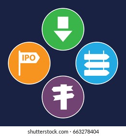 Directional icons set. set of 4 directional filled icons such as direction   isolated, direction