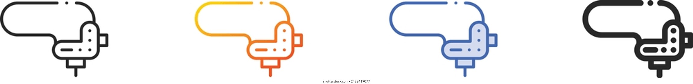 directional icon.Thin Linear, Gradient, Blue Stroke and bold Style Design Isolated On White Background