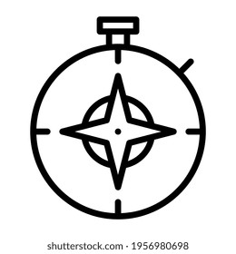 A directional instrument icon, linear design of compass