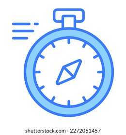 Directional instrument vector, trendy icon of compass