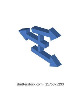 Directional isometric left top view 3D icon