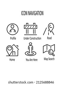Directional map navigation icon symbol illustration eps