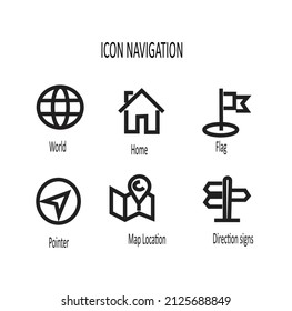 Directional map navigation icon symbol illustration eps