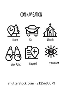 Directional map navigation icon symbol illustration eps