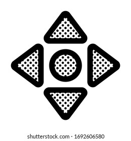 Directional Pad. Icon Filled with Dots.