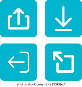 Conjunto de iconos de flecha de signo direccional y poste