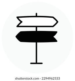 Directional Road Sign Icon. Vector Editable Icon.