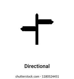 Directional sign icon vector isolated on white background, logo concept of Directional sign sign on transparent background, filled black symbol